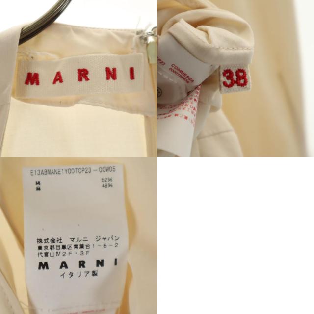 MARNI マルニ イタリア製 リネンブレンド ノースリーブ ワンピース 38 ベージュ系 レディース_9