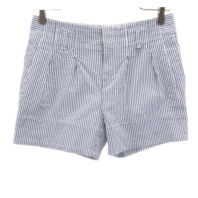 GUCCI グッチ イタリア製 ストライプ柄 シアサッカー ショートパンツ 36 ホワイト レディース