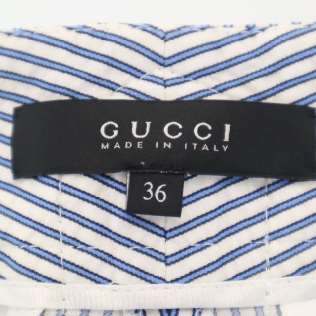 GUCCI グッチ イタリア製 ストライプ柄 シアサッカー ショートパンツ 36 ホワイト レディース GUCCI グッチ イタリア製 ストライプ柄 シアサッカー ショートパンツ