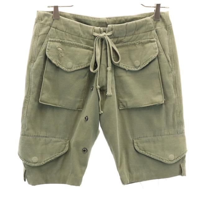 GREG LAUREN グレッグローレン USA製 カーゴショートパンツ カーキ メンズ