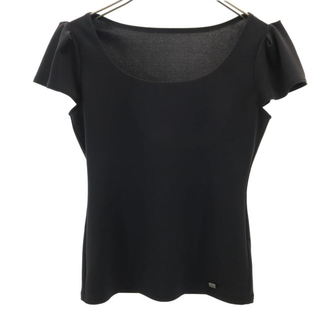 FOXEY NEW YORK - 古着 FOXEY NEW YORK フォクシーニューヨーク 日本製 半袖 カットソー 38 ブラック フレンチスリーブ レディース FOXEY NEW YORK フォクシーニューヨーク 日本製 半袖 カットソー
