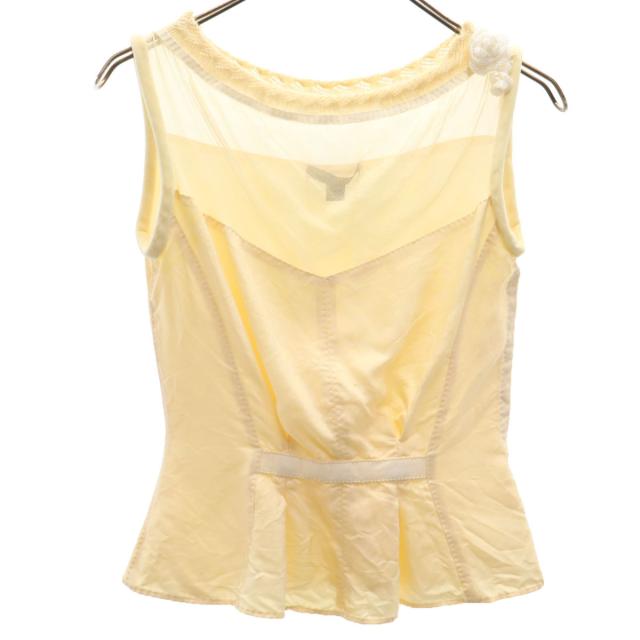 LOUIS VUITTON◆ノースリーブブラウス/34/コットン/NVY/無地/RW171A QHJ FBBL36 LOUIS VUITTON(ルイヴィトン) ⁄ ノースリーブブラウス⁄34⁄コットン⁄PNK