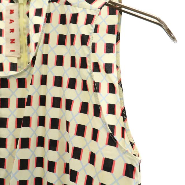 MARNI マルニ イタリア製 総柄 ノースリーブ ワンピース 38 ライトイエロー レディース_5