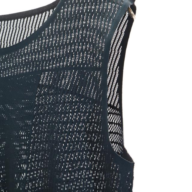 PLEATS PLEASE プリーツプリーズ 日本製 ノースリーブ A-POC ワンピース 3 ネイビー イッセイミヤケ メッシュ レディース_3
