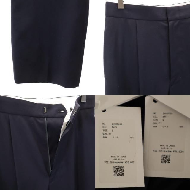 未使用 newnow ニューナウ 日本製 ウール 長袖 シャツ 上下セットアップ L/M ネイビー メンズ 未使用 newnow ニューナウ 日本製 ウール 長袖 シャツ 上下