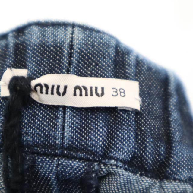 MIUMIU ミュウミュウ イタリア製 デニムライク イージー アンクルパンツ 38 ネイビー レディース_7