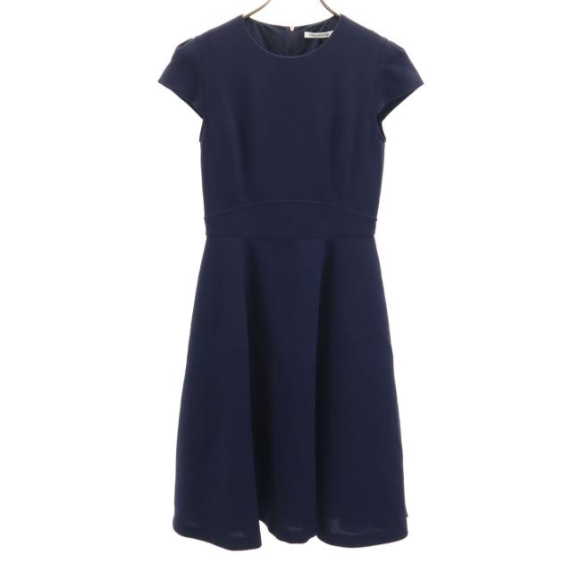 FOXEY NEW YORK フォクシーニューヨーク 日本製 半袖 フレンチスリーブ ワンピース 40 ネイビー レディース