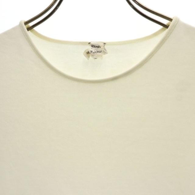 HERMES エルメス フランス製 半袖 Tシャツ 34 アイボリー レディース_4