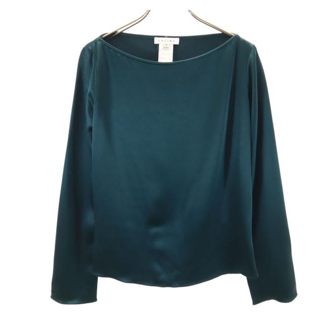 CELINE セリーヌ フランス製 長袖 ボートネック カットソー 36 深緑 トップス レディース