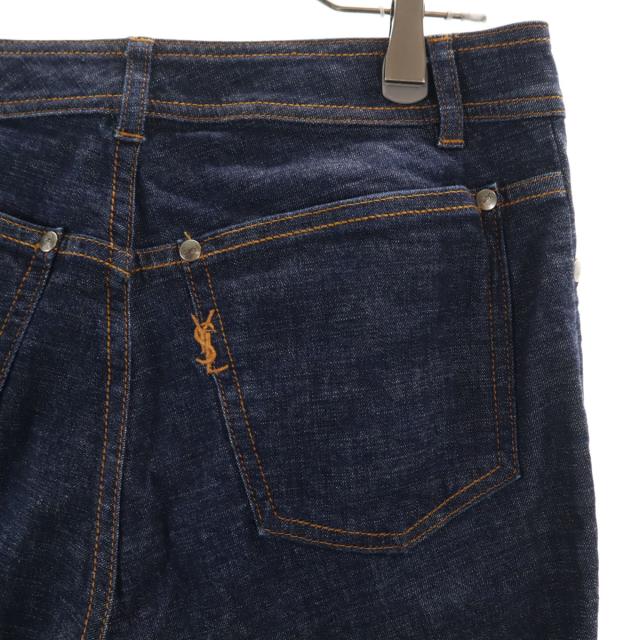 YVES SAINT LAURENT イヴサンローラン イタリア製 フレアデニムパンツ F38 インディゴ ジーンズ RIRIジップ ハート レディース_2