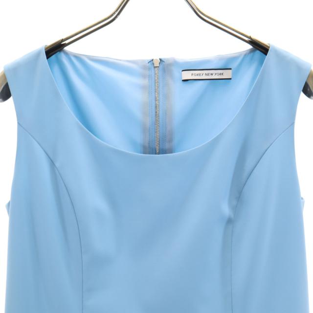 FOXEY NEW YORK 水色ノースリーブワンピース FOXEY NEW YORK フォクシーニューヨーク 日本製 ノースリーブ