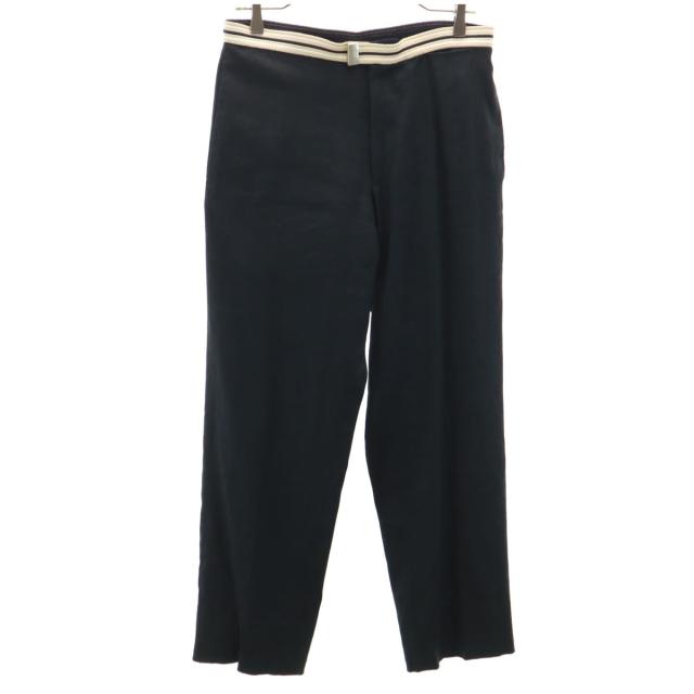 HERMES エルメス イタリア製 リネンブレンド トラウザー パンツ 46 ブラック系 メンズ