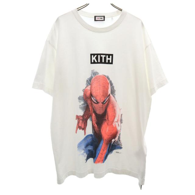 MARVEL マーベル KITH  キス コラボ 未使用 半袖 Tシャツ L 白 スパイダーマン タグ付き メンズ