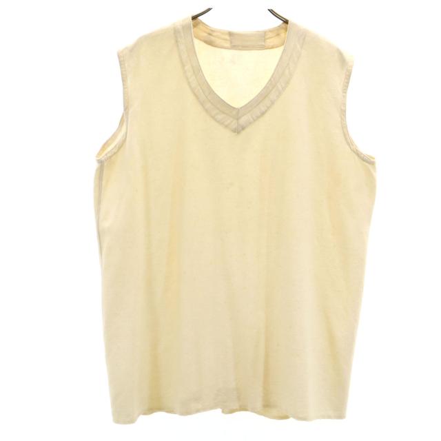 FRENCH ARMY フランス軍 40s 50s ヴィンテージ ノースリーブ Vネック ベスト 46 ベージュ メンズ