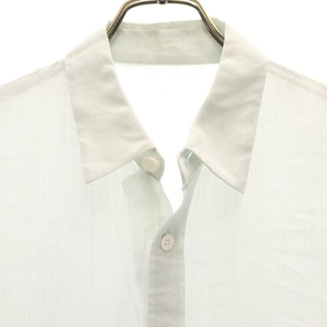 Y's ワイズ 日本製 リネン 半袖 シャツワンピース 2 ブルーグレー系