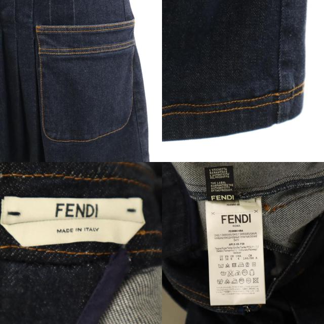 FENDI フェンディ イタリア製 半袖 デニム ミニワンピース 40