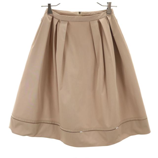 FOXEY NEW YORK フォクシーニューヨーク 日本製 ミディ丈 フレアスカート 38 ベージュ レディース