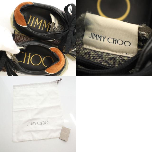JIMMY CHOO ジミーチュウ DIAMOND X TRAINER スニーカー 40 ブラック FHF 204 保存袋付き メンズ_9