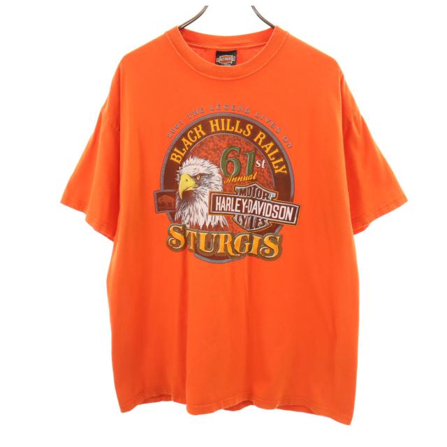 HARLEY DAVIDSON ハーレーダビッドソン 半袖 Tシャツ XL オレンジ メンズ
