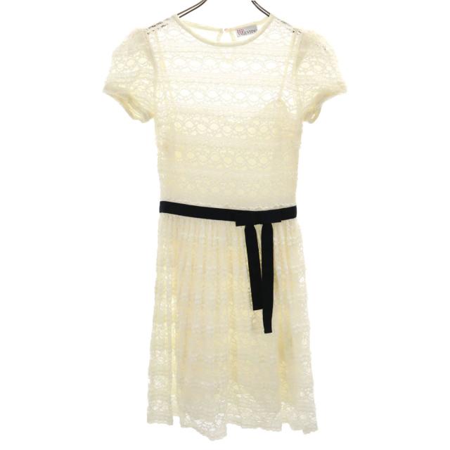 VALENTINO ホワイト レース 半袖 ワンピース VALENTINO ホワイト レース 半袖 ワンピース