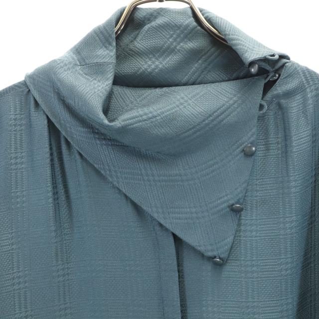 Christian Dior クリスチャンディオール 90s シルク オールド 長袖 ブラウス S チャコールグレー系 シャツ レディース_3