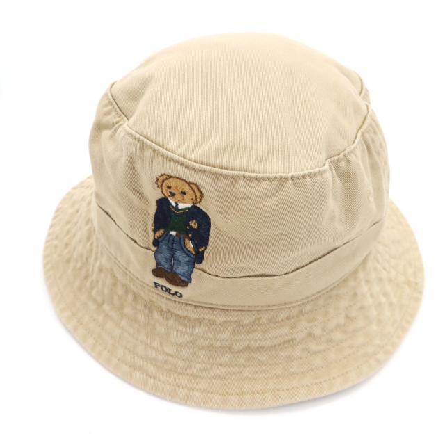 POLO RALPH LAUREN ポロラルフローレン ポロベア刺繍 バケット ハット S-M ベージュ 帽子 メンズ
