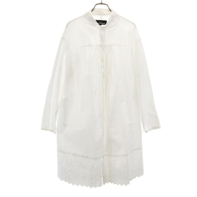 tricot COMME des GARCONS トリココムデギャルソン 2010年 日本製 リネンブレンド 長袖 シャツワンピース M ホワイト レディース
