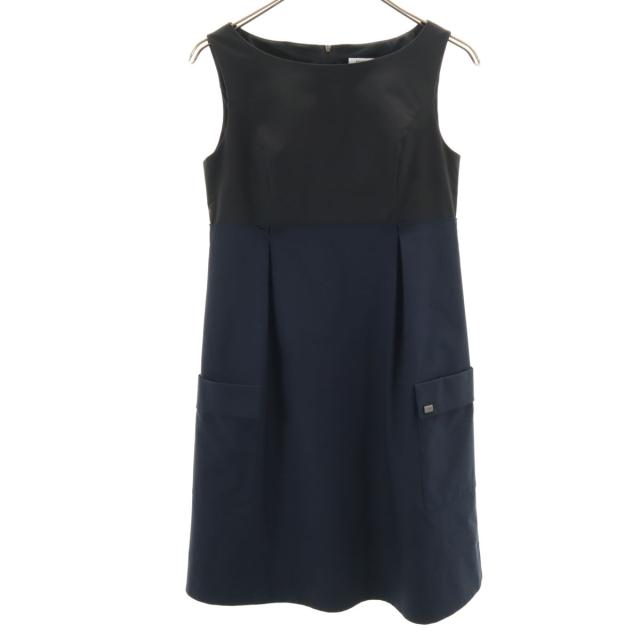 フォクシー ニューヨーク FOXEY 黒 ノースリワンピース 42 FOXEY NEW YORK ブラックワンピース セール⁄ブランド古着刺繍