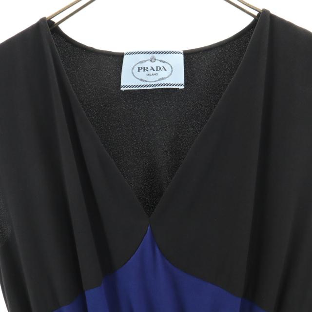 PRADA プラダ イタリア製 ノースリーブ プリーツ ワンピース 40S