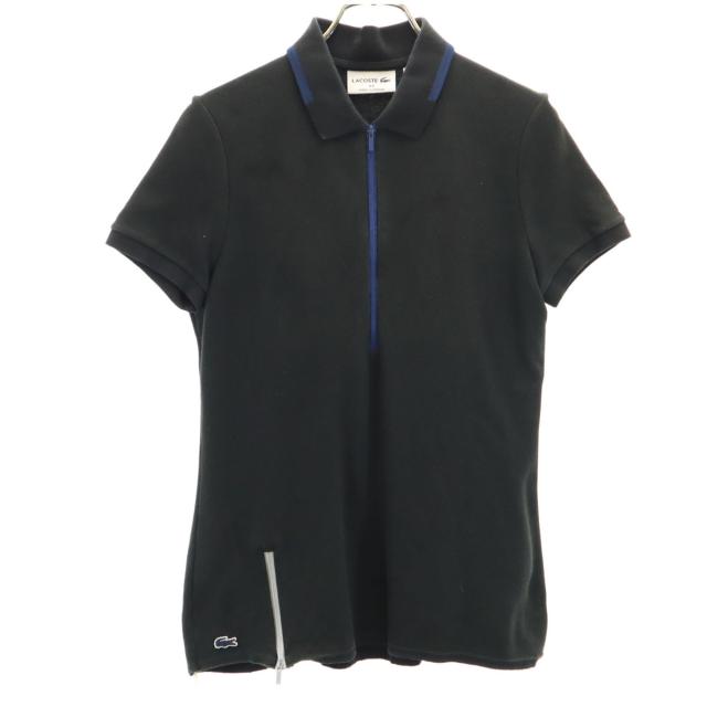 LACOSTE ラコステ フランス製 半袖 ハーフジップ ポロシャツ 36