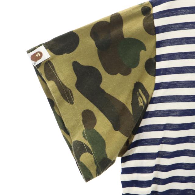 A BATHING APE アベイシングエイプ ボーダー カモフラ柄 半袖 Tシャツ