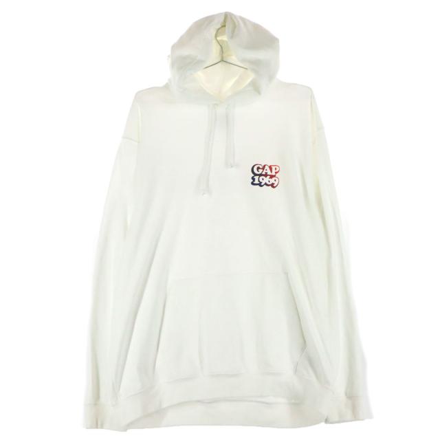 GAP ギャップ ワンポイントロゴ 長袖 パーカー XL ホワイト メンズの 