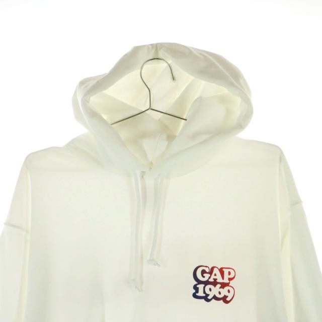 GAP ギャップ ワンポイントロゴ 長袖 パーカー XL ホワイト メンズの 