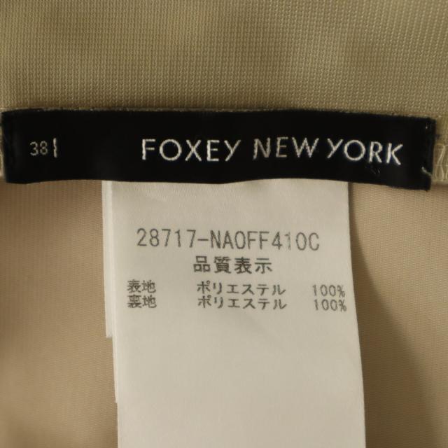 FOXEY NEW YORK フォクシーニューヨーク 日本製 ノースリーブ ボックスプリーツ ミニワンピース 38 ベージュ レディース_7