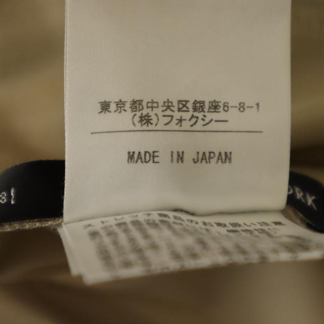 FOXEY NEW YORK フォクシーニューヨーク 日本製 ノースリーブ ボックスプリーツ ミニワンピース 38 ベージュ レディース_8