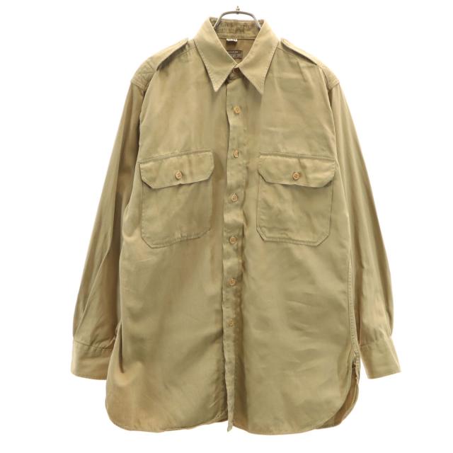 US ARMY アメリカ軍 40s WW2 ヴィンテージ 長袖 陸軍将校 ミリタリーシャツ 15-33 カーキ メンズ