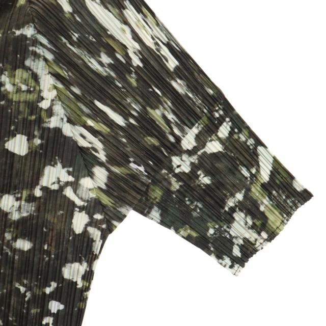 極美品 98SS プリーツプリーズ 半袖ジャケット 中国小紋柄 総柄 3サイズ 極美品 98SS プリーツプリーズ 半袖ジャケット 中国小紋柄 総柄 3