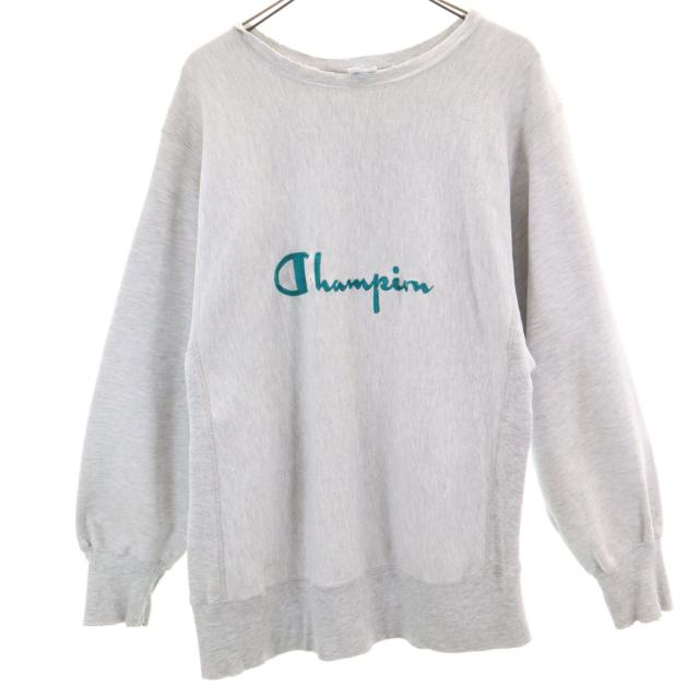 Champion チャンピオン 90s USA製 オールド 刺繍タグ 長袖 リバースウィーブ スウェット トレーナー L グレー メンズ