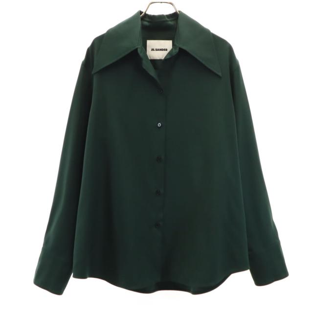 JIL SANDER ジルサンダー イタリア製 長袖 シャツ 34 深緑 レディース
