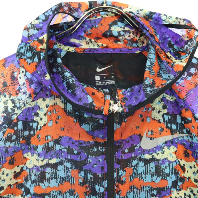 美品 NIKE ナイキ マルチカラー 長袖 ナイロンジャケット S ブルー