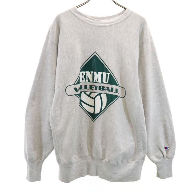 Champion チャンピオン 90s USA製 オールド 刺繍タグ バレーボール プリント 長袖 リバースウィーブ スウェット トレーナー L メンズ