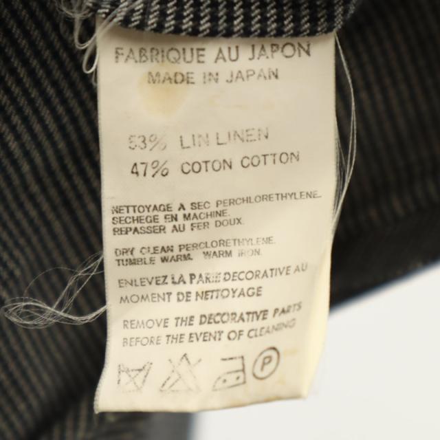 Y’s ワイズ 日本製 リネンブレンド 総柄 ジャケット 3 グレー系 ヨウジヤマモト メンズ_8