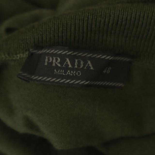 PRADA プラダ イタリア製 ウール 長袖 タートルネック セーター 48 カーキ ニット メンズ_6
