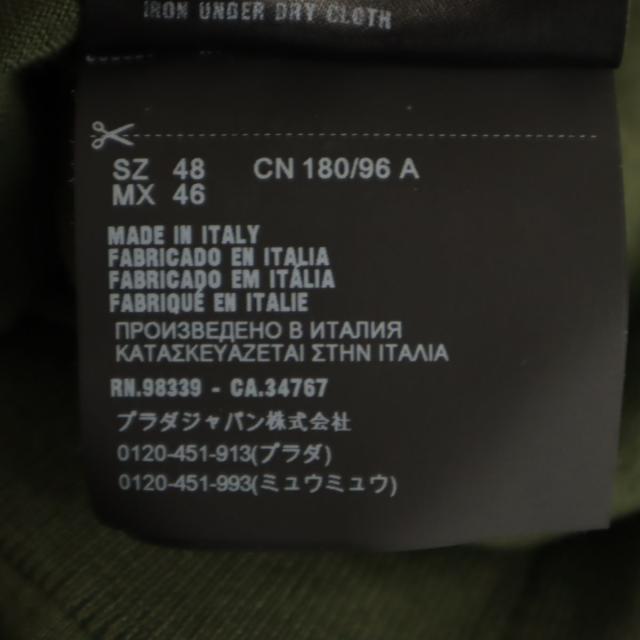 PRADA プラダ イタリア製 ウール 長袖 タートルネック セーター 48 カーキ ニット メンズ_8