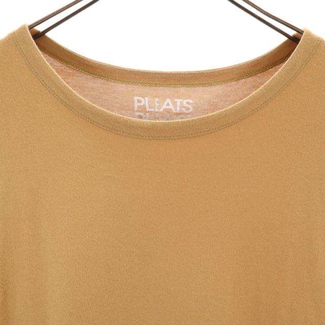 PLEATS PLEASE ISSEY MIYAKE. プリーツプリーズイッセイミヤケ 日本製 フレンチスリーブ ロングワンピース 3 ベージュ系 レディース