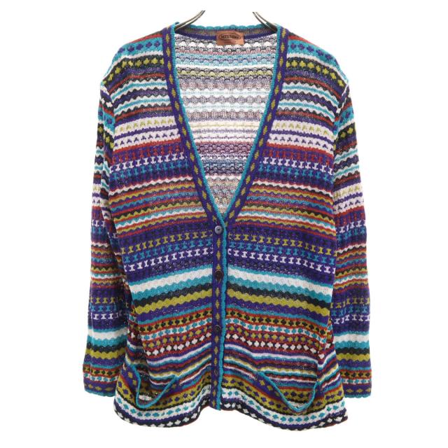 Missoni ミッソーニ イタリア製 リネンブレンド 総柄 長袖 カーディガン 31 レディース