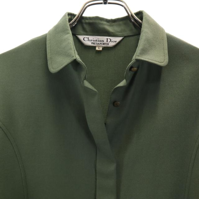 古着 Christian Dior クリスチャンディオール 90s オールド 長袖 シャツ L カーキ レディース Christian Dior クリスチャンディオール 90s オールド 長袖 シャツ L