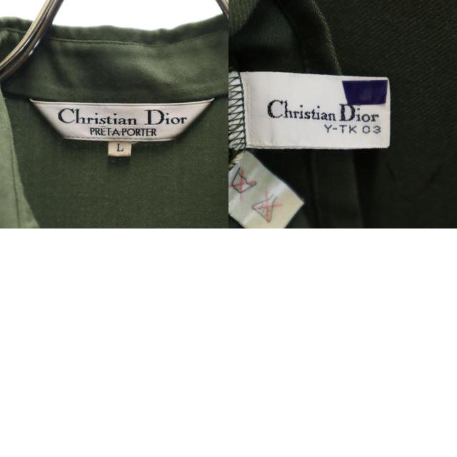 古着 Christian Dior クリスチャンディオール 90s オールド 長袖 シャツ L カーキ レディース Christian Dior クリスチャンディオール 90s オールド 長袖 シャツ L