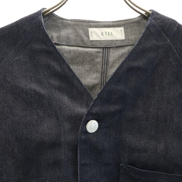 KIJI キジ 日本製 ノーカラー デニムジャケット 1 インディゴ メンズの