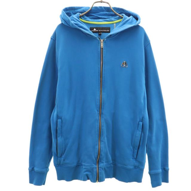 MOOSE KNUCKLES ムースナックルズ ポルトガル製 長袖 スウェット ジップパーカー M 水色 メンズ